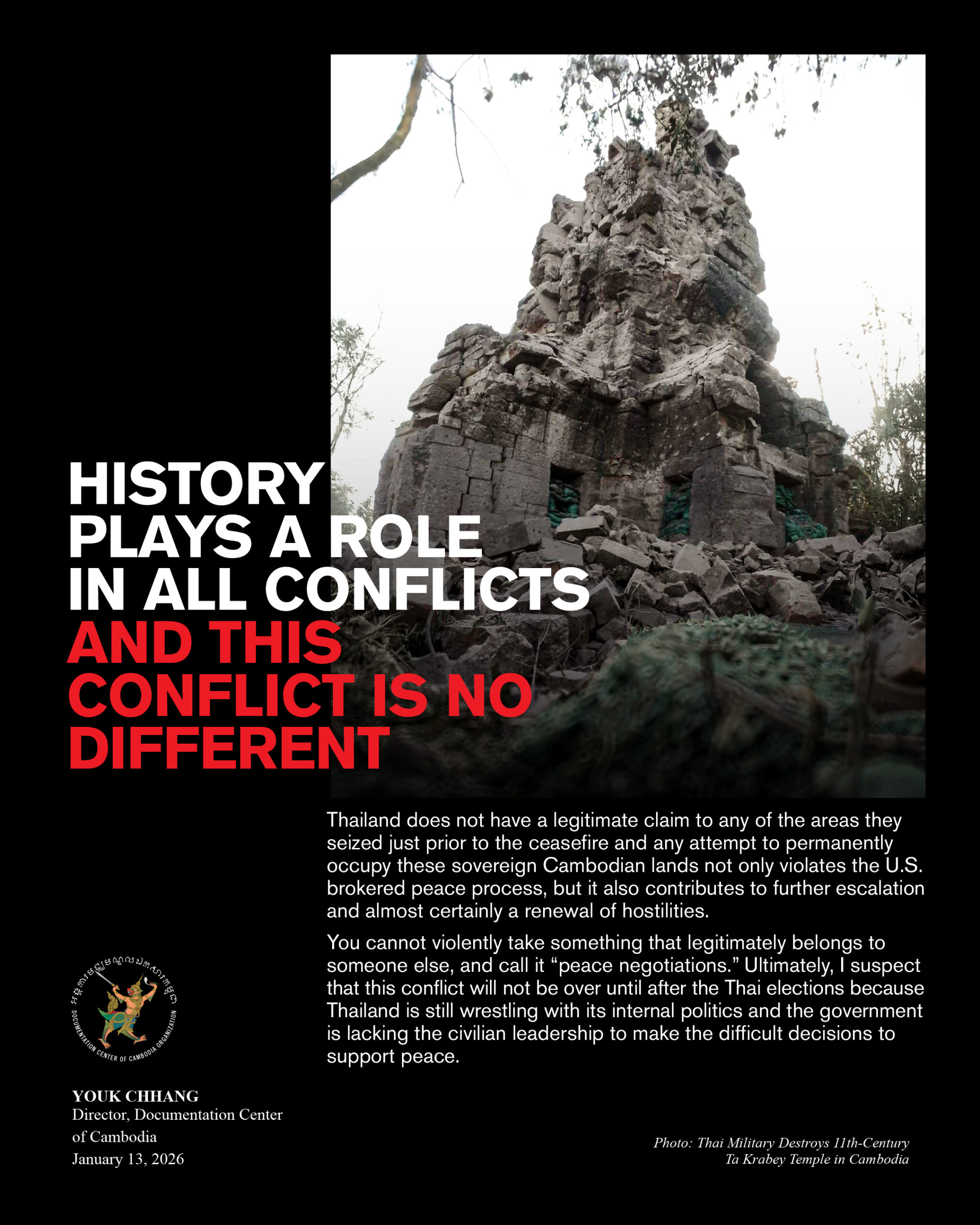 HISTORY PLAYS A ROLE IN ALL CONFLICTS AND THIS CONFLICT IS NO DIFFERENT, January 13, 2026