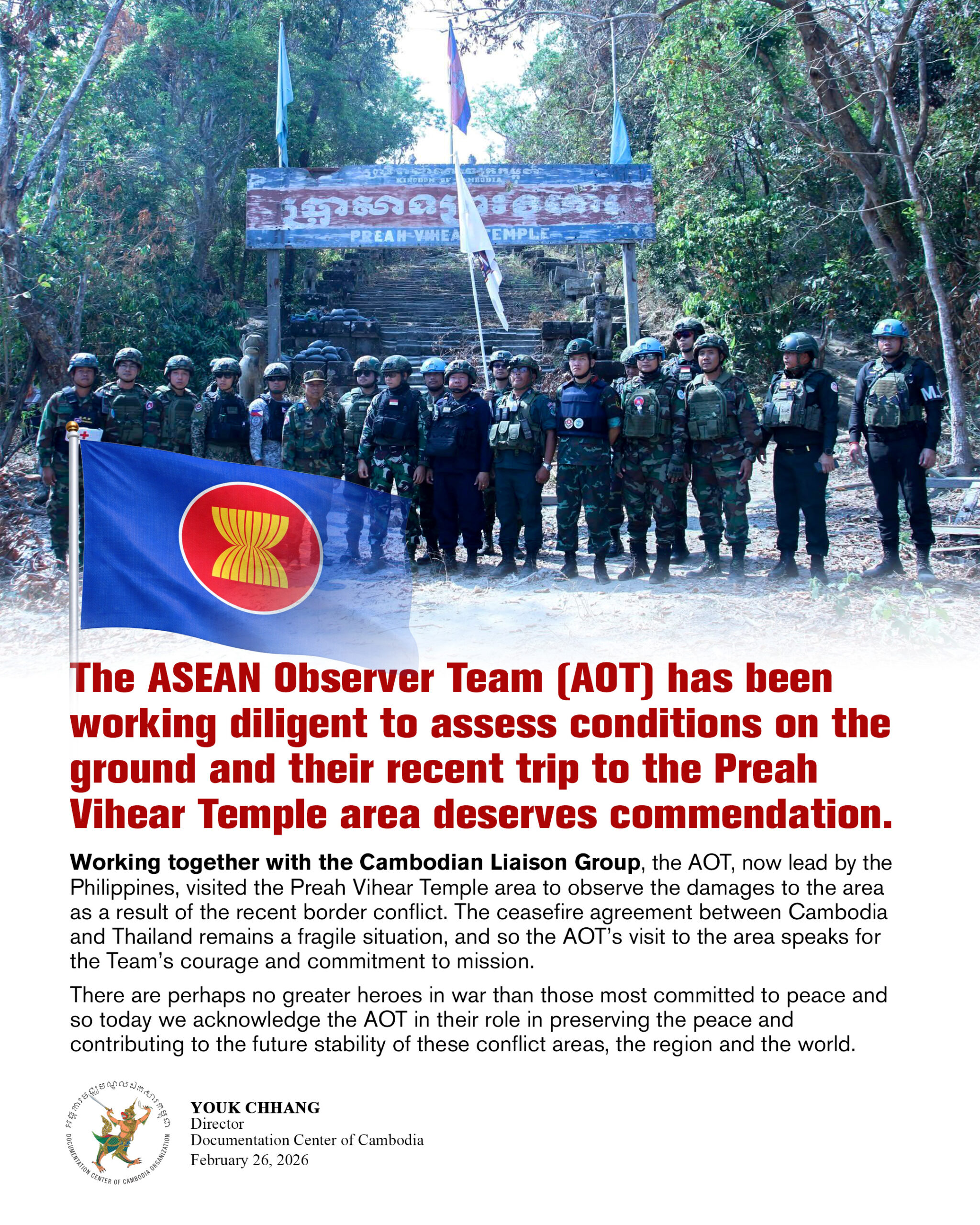 DCCAM VS THAILAND The ASEAN Observer Team (AOT), February 26, 2026
