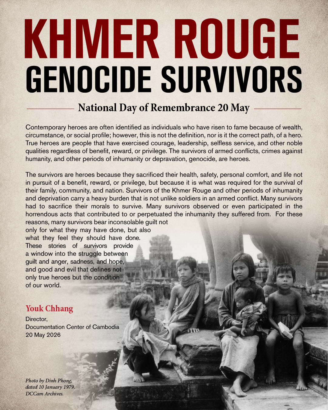 KHMER ROUGE GENOCIDE SURVIVORS National Day of Remembrance May 20, 2026